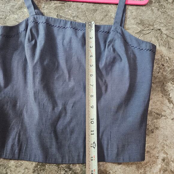 Vintage Ann Taylor Blue Corset Inspired Chic Minimalist Coastal Top Y2k Size 6 - Picture 4 of 8